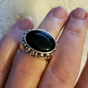 Sterling Silver Ring with Onyx